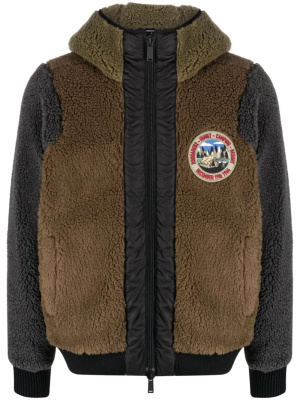 

Logo-patch fleece hooded jacket, Dsquared2 Logo-patch fleece hooded jacket