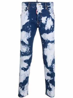 

Bleached paint-splatter jeans, Dsquared2 Bleached paint-splatter jeans