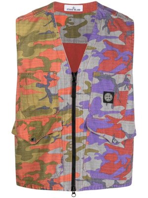 

Camouflage-print cotton gilet, Stone Island Camouflage-print cotton gilet
