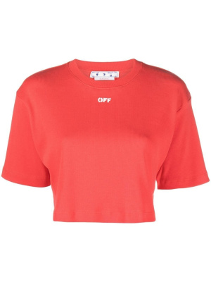 

Logo-print cropped T-shirt, Off-White Logo-print cropped T-shirt
