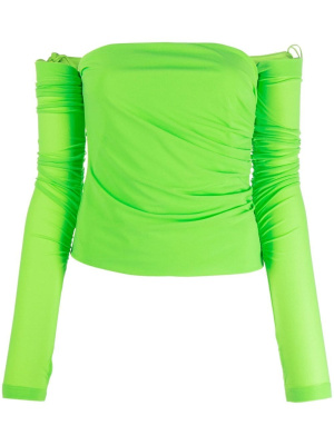

Twist off-shoulder gathered top, Helmut Lang Twist off-shoulder gathered top