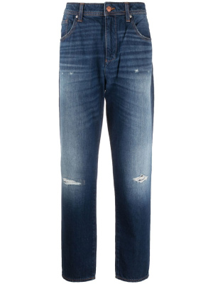 

Slim-fit distressed denim jeans, Armani Exchange Slim-fit distressed denim jeans