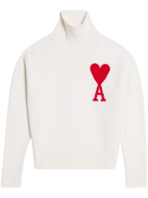

Ami De Coeur roll-neck wool jumper, AMI Paris Ami De Coeur roll-neck wool jumper