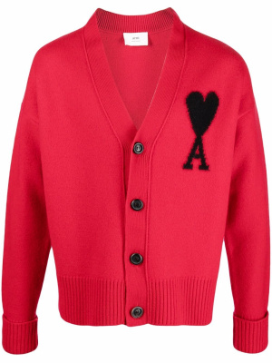 

Ami de Coeur V-neck cardigan, AMI Paris Ami de Coeur V-neck cardigan