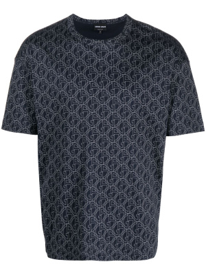 

Monogram-pattern cotton T-shirt, Giorgio Armani Monogram-pattern cotton T-shirt