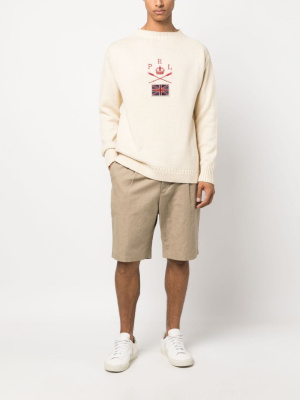 

Logo-embroidered cotton-blend jumper, Polo Ralph Lauren Logo-embroidered cotton-blend jumper