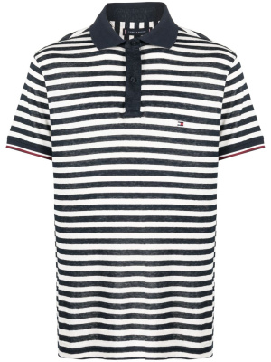 

Logo-patch striped polo shirt, Tommy Hilfiger Logo-patch striped polo shirt