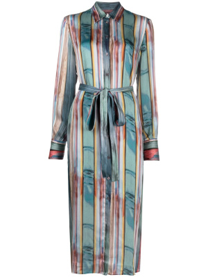 

Striped belted shirtdress, PS Paul Smith Striped belted shirtdress