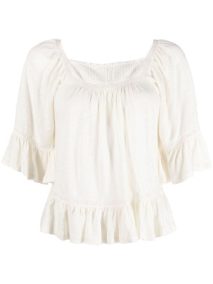 

Lace-trim linen blouse, Polo Ralph Lauren Lace-trim linen blouse