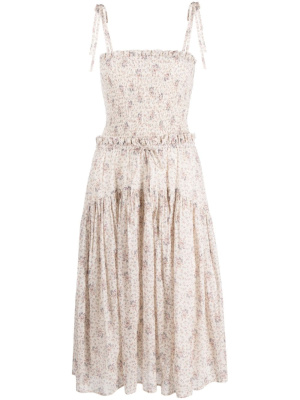 

Floral-print smocked cotton dress, Polo Ralph Lauren Floral-print smocked cotton dress