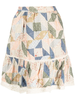 

Patchwork-design flared skirt, Polo Ralph Lauren Patchwork-design flared skirt