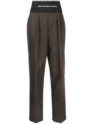 

Logo-waistband tailored trousers, Alexander Wang Logo-waistband tailored trousers