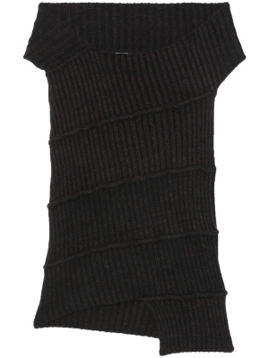 

Off-shoulder asymmetric knitted top, MM6 Maison Margiela Off-shoulder asymmetric knitted top