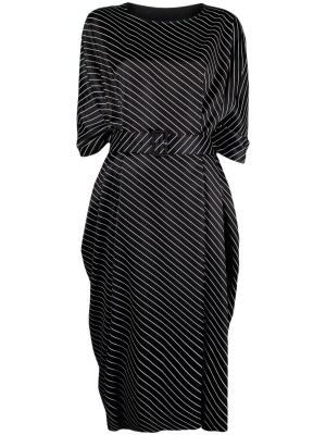 

Striped belted midi dress, MM6 Maison Margiela Striped belted midi dress