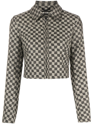 

Cropped monogram-jacquard jacket, MISBHV Cropped monogram-jacquard jacket