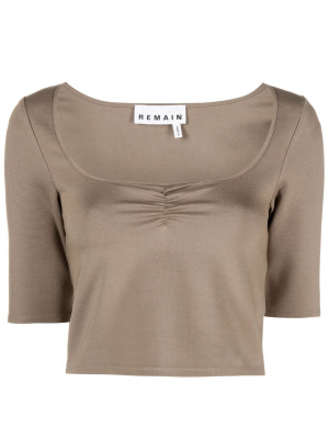 

Ruched-detail cropped blouse, REMAIN Ruched-detail cropped blouse