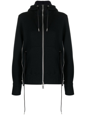 

Panelled drawstring hoodie, Sacai Panelled drawstring hoodie