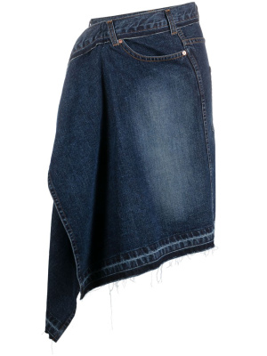 

Asymmetric denim midi skirt, Sacai Asymmetric denim midi skirt