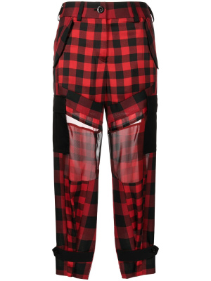 

Check-pattern tapered trousers, Sacai Check-pattern tapered trousers