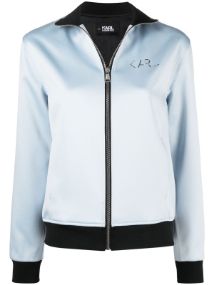 

Logo-plaque front-zip jacket, Karl Lagerfeld Logo-plaque front-zip jacket