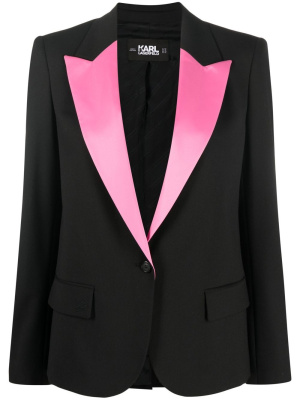 

Satin-lapel single-breasted blazer, Karl Lagerfeld Satin-lapel single-breasted blazer
