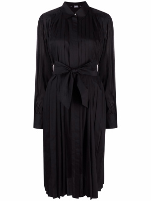 

Belted pleated shirt dress, Karl Lagerfeld Belted pleated shirt dress
