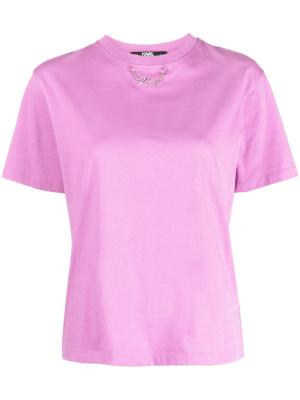 

Logo-plaque organic-cotton T-shirt, Karl Lagerfeld Logo-plaque organic-cotton T-shirt