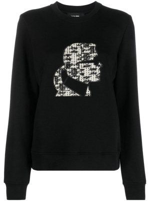 

Tweed-detail crew-neck sweatshirt, Karl Lagerfeld Tweed-detail crew-neck sweatshirt