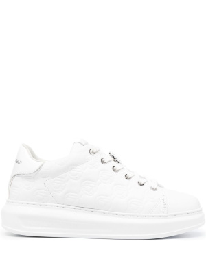 

Debossed-monogram low-top sneakers, Karl Lagerfeld Debossed-monogram low-top sneakers