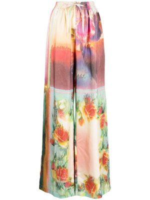 

Scarf-print wide-leg trousers, Jean Paul Gaultier Scarf-print wide-leg trousers