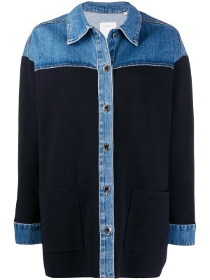 

Knitted panel shirt, SANDRO Knitted panel shirt