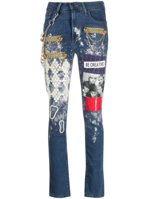 

Patchwork appliqué skinny jeans, Junya Watanabe Patchwork appliqué skinny jeans