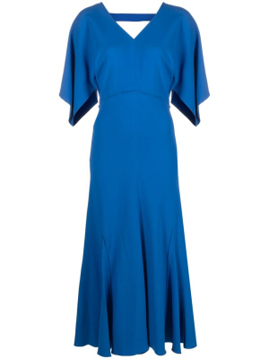 

Draped-sleeve midi dress, Victoria Beckham Draped-sleeve midi dress