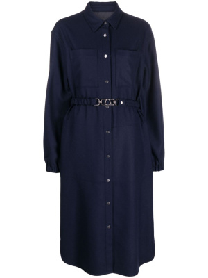 

Belted-waist wool-blend dress, Moncler Belted-waist wool-blend dress