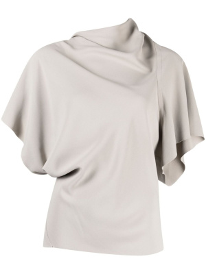

Asymmetric cowl-neck blouse, Rick Owens Asymmetric cowl-neck blouse