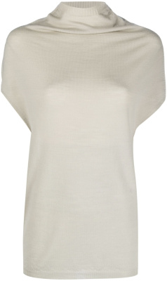 

Cap-sleeve virgin wool top, Rick Owens Cap-sleeve virgin wool top