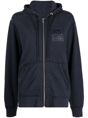 

Logo-patch zip-up hoodie, Raf Simons Logo-patch zip-up hoodie