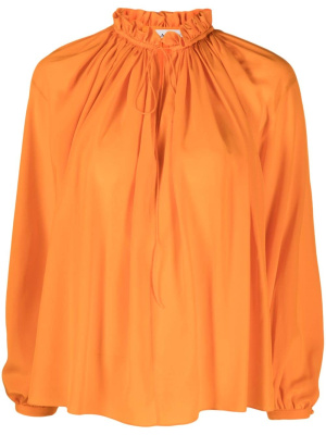 

Drawstring-neck silk blouse, Lanvin Drawstring-neck silk blouse