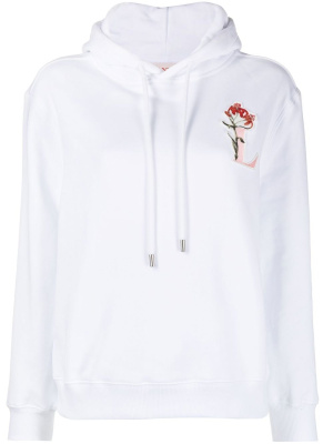 

Logo-embroidered drawstring hoodie, Lanvin Logo-embroidered drawstring hoodie