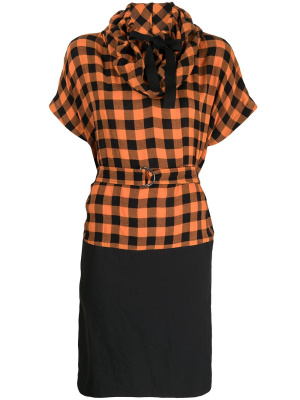 

Gingham-print ruched dress, Kenzo Gingham-print ruched dress