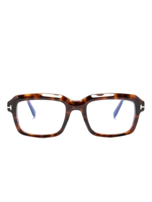 

Tortoiseshell-effect square-frame glasses, TOM FORD Eyewear Tortoiseshell-effect square-frame glasses