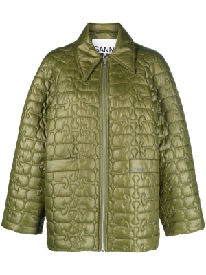 

Logo-quilted jacket, GANNI Logo-quilted jacket