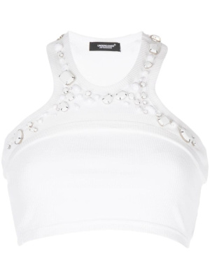 

Crystal-embellished cropped top, Undercover Crystal-embellished cropped top