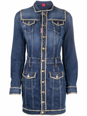 

Fitted denim shirt dress, Dsquared2 Fitted denim shirt dress