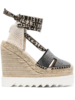 

145mm crystal-embellished wedge espadrilles, Stella McCartney 145mm crystal-embellished wedge espadrilles