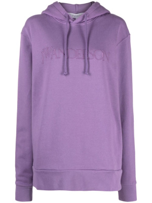 

Logo-embroidered cotton hoodie, JW Anderson Logo-embroidered cotton hoodie