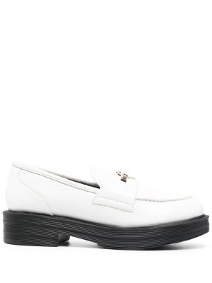 

Contrasting-sole logo plaque loafers, Love Moschino Contrasting-sole logo plaque loafers