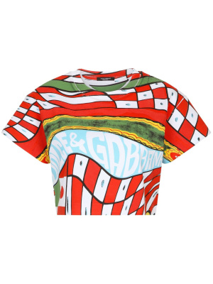 

Carreto-print crop top, Dolce & Gabbana Carreto-print crop top
