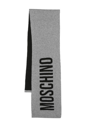 

Logo-jacquard knitted scarf, Moschino Logo-jacquard knitted scarf