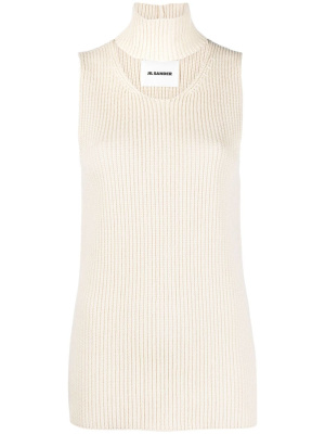 

Cut-out knitted sweater vest, Jil Sander Cut-out knitted sweater vest